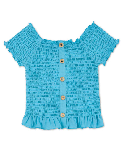 SPEECHLESS Girls Tops XL / Blue SPEECHLESS - KIDS - Smocked Top