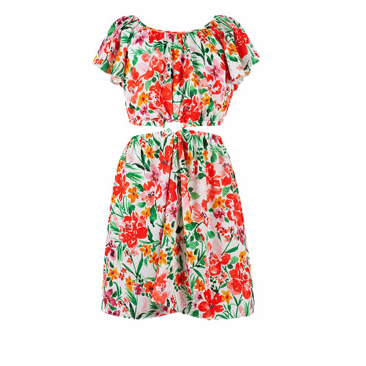 SPEECHLESS Womens Dress L / Multi-Color SPEECHLESS -  Floral Cutout Dress