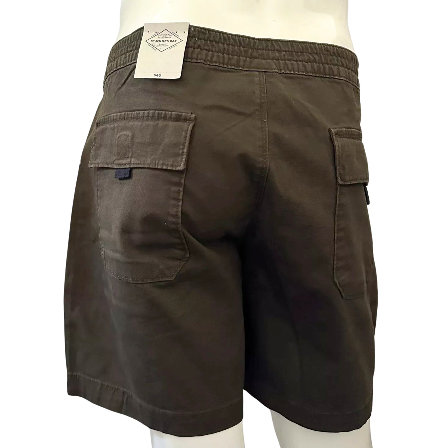 ST.JOHN'S BAY Mens Bottoms XL / Green / 40 ST.JOHN'S BAY - Multi pocket cotton shorts