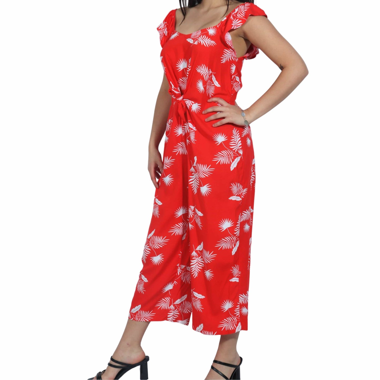 ST. JOHN'S BAY Womens Overall Petite S / Red ST. JOHN'S BAY - Tropical Romper