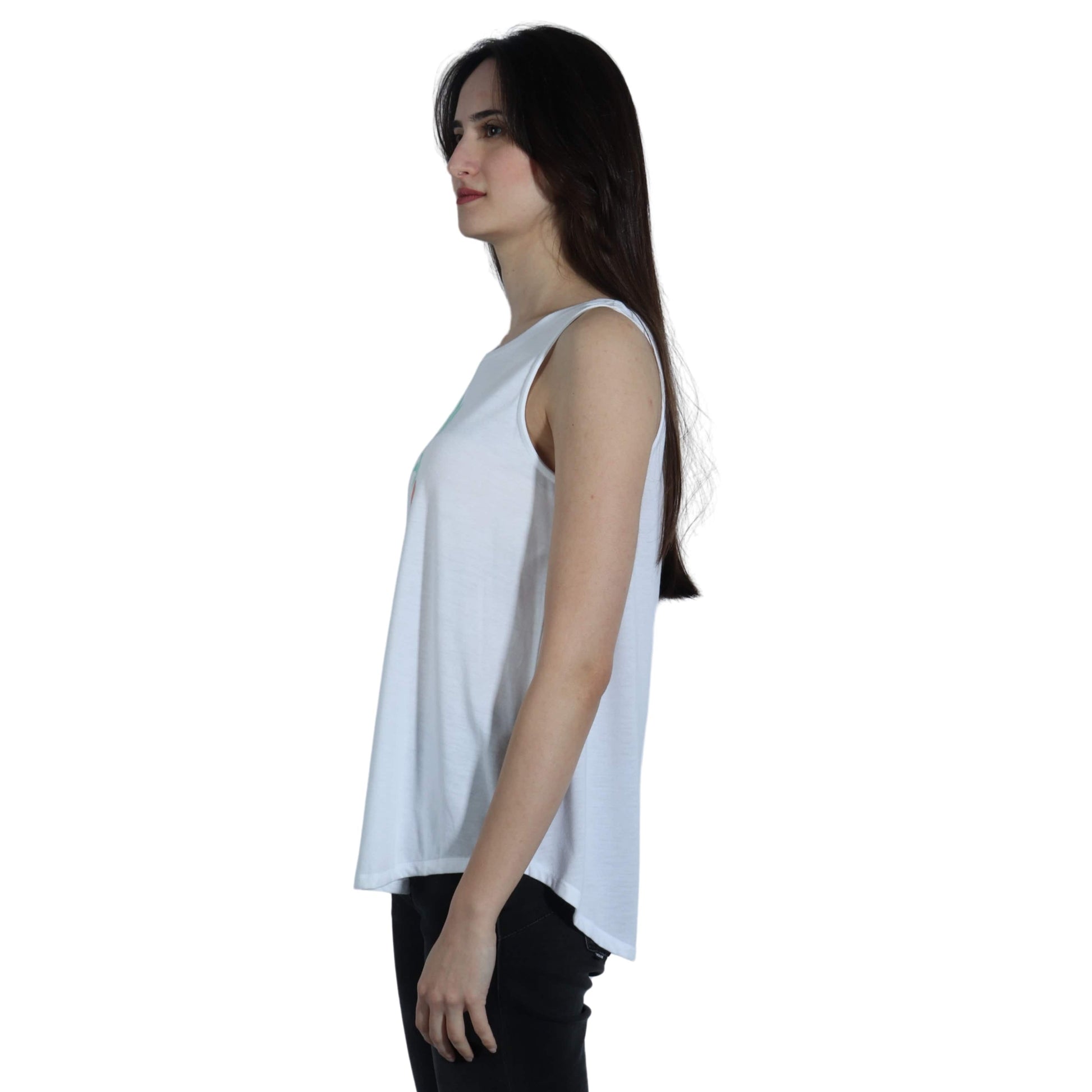 ST.JOHN'S BAY Womens Tops S / White ST.JOHN'S BAY -  Crew Neck Sleeveless Tank Top