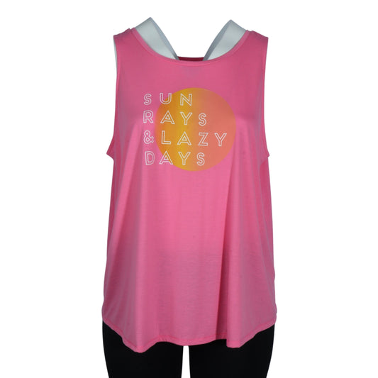 ST.JOHN'S BAY Womens Tops XXXL / Pink ST.JOHN'S BAY -  Sunrays Printed Front T-shirt