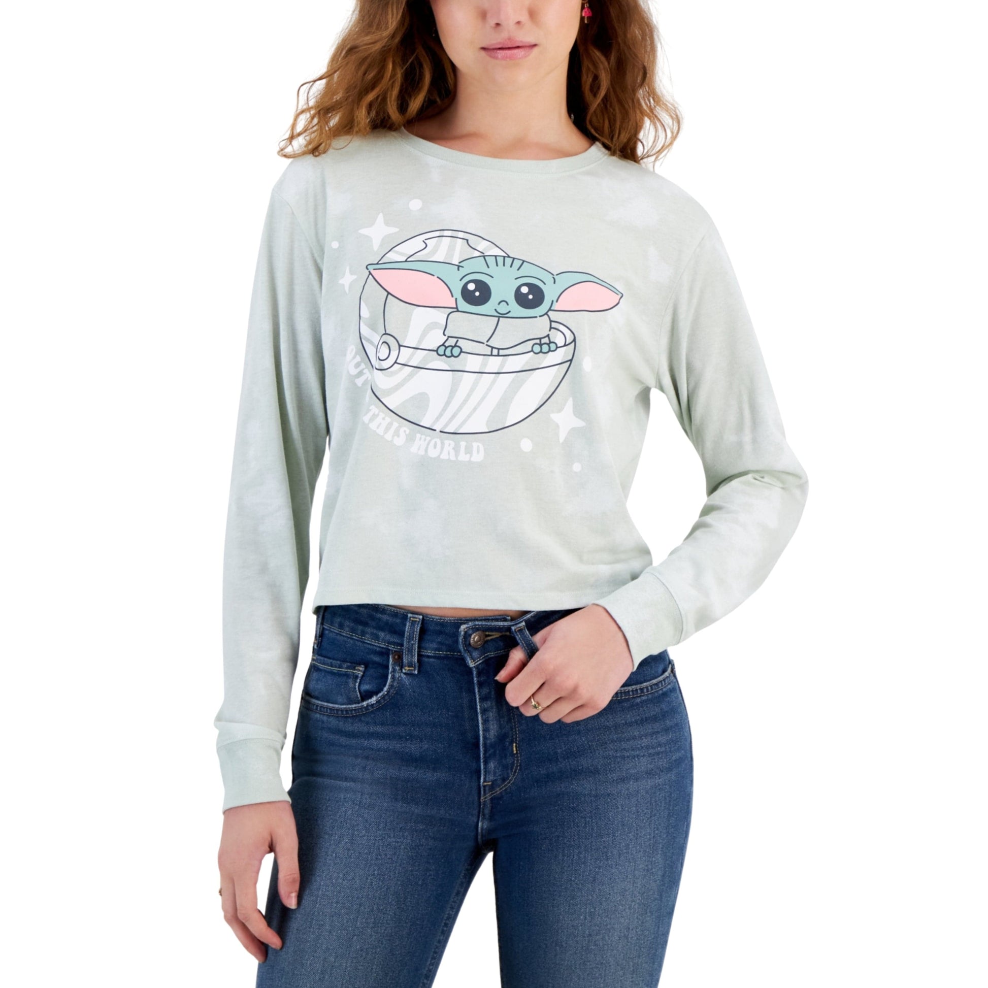 STAR WARS Womens Tops STAR WARS - Baby Grogu Tie-Dye Long-Sleeve T-Shirt