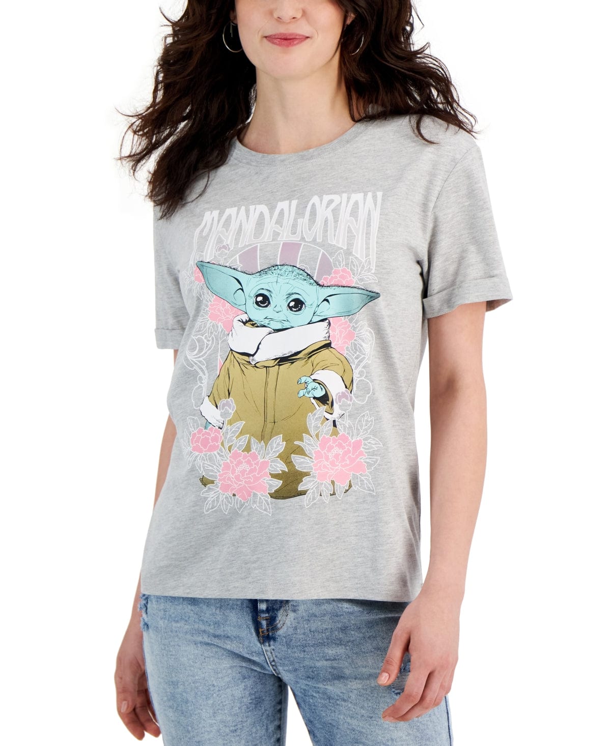 STAR WARS Womens Tops M / Grey STAR WARS - Baby Yoda Graphic T-Shirt