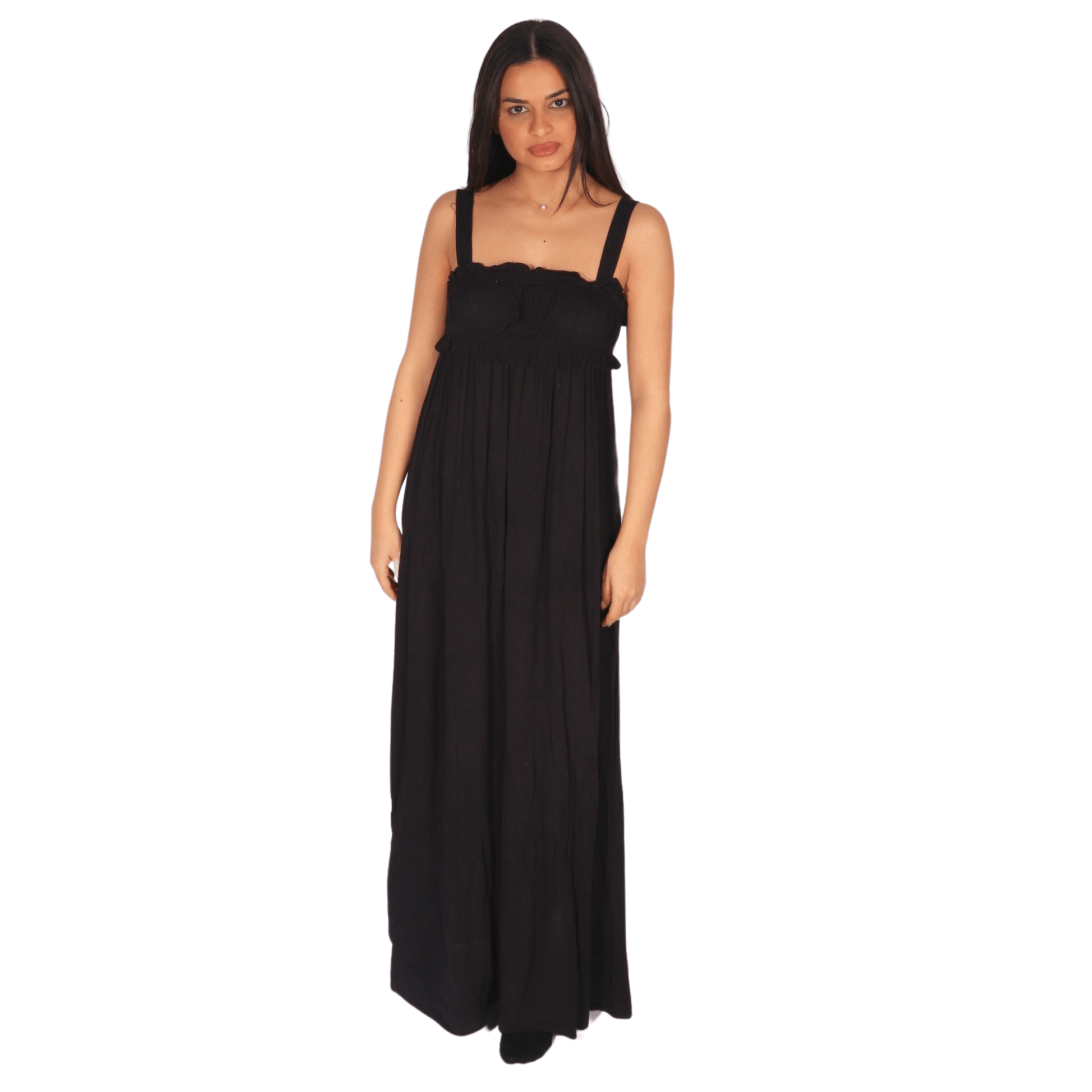 STEVE MADDEN Womens Dress S / Black STEVE MADDEN - Long adjustable button srtap dress