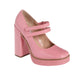 STEVE MADDEN Womens Shoes 38 / Pink STEVE MADDEN - Square Toe Platform Heels Chunky Heeled Pumps