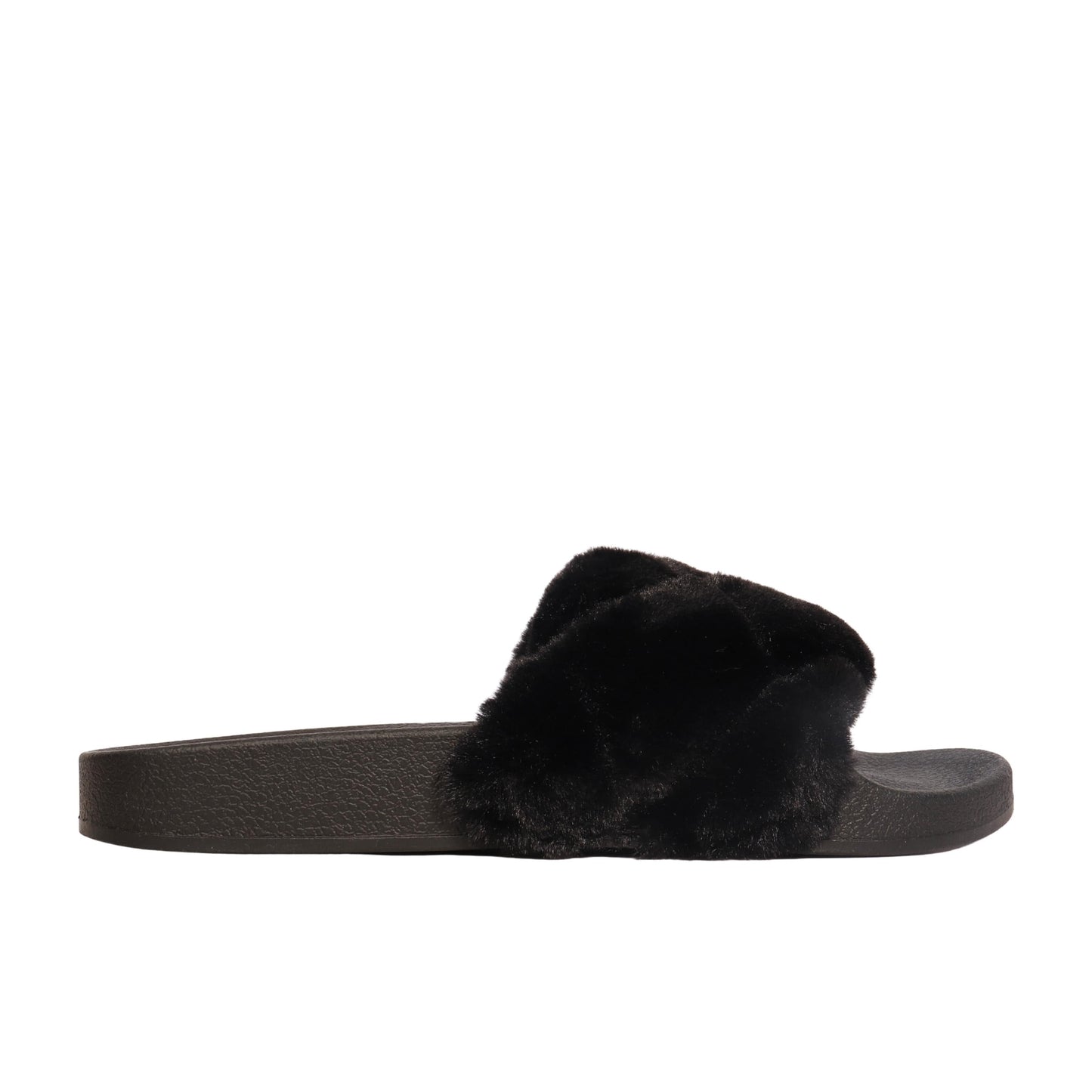 STEVE MADDEN Womens Shoes 36 / Black STEVE MADDEN - Women's Snooze Faux Fur Slip on Pool Slides