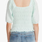 STEVE MADDEN Womens Tops M / Green STEVE MADDEN -  Smock My Way Eyelet Top