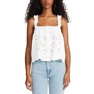 STEVE MADDEN Womens Tops XS / White STEVE MADDEN -  Summer Sunrise Eyelet Top
