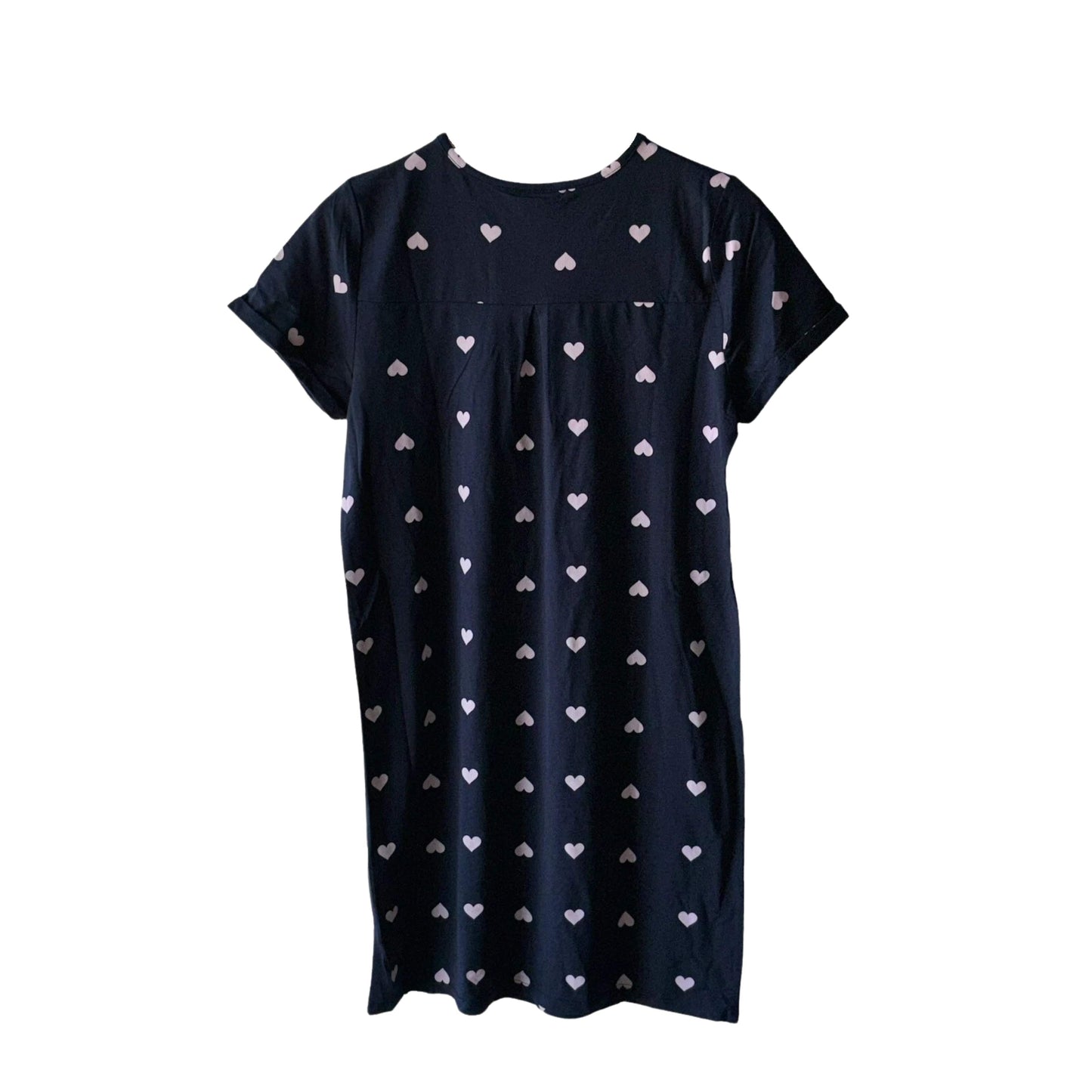 STYLE & CO. Womens Dress XS / Navy STYLE & CO. - Heart-Print T-Shirt Dress
