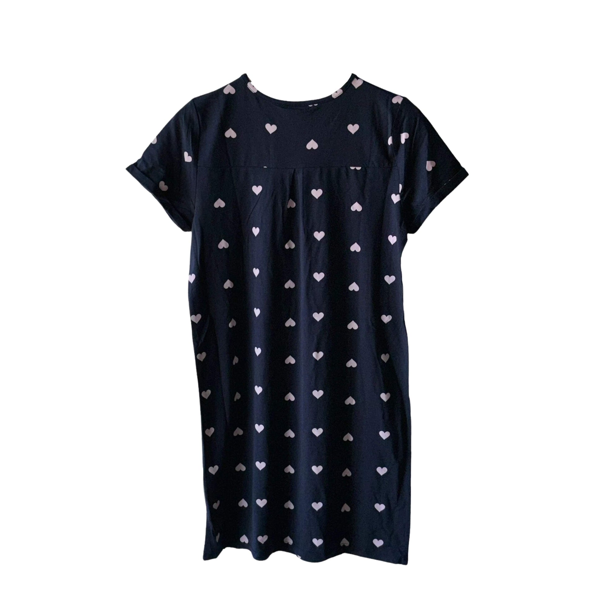 STYLE & CO. Womens Dress XS / Navy STYLE & CO. - Heart-Print T-Shirt Dress