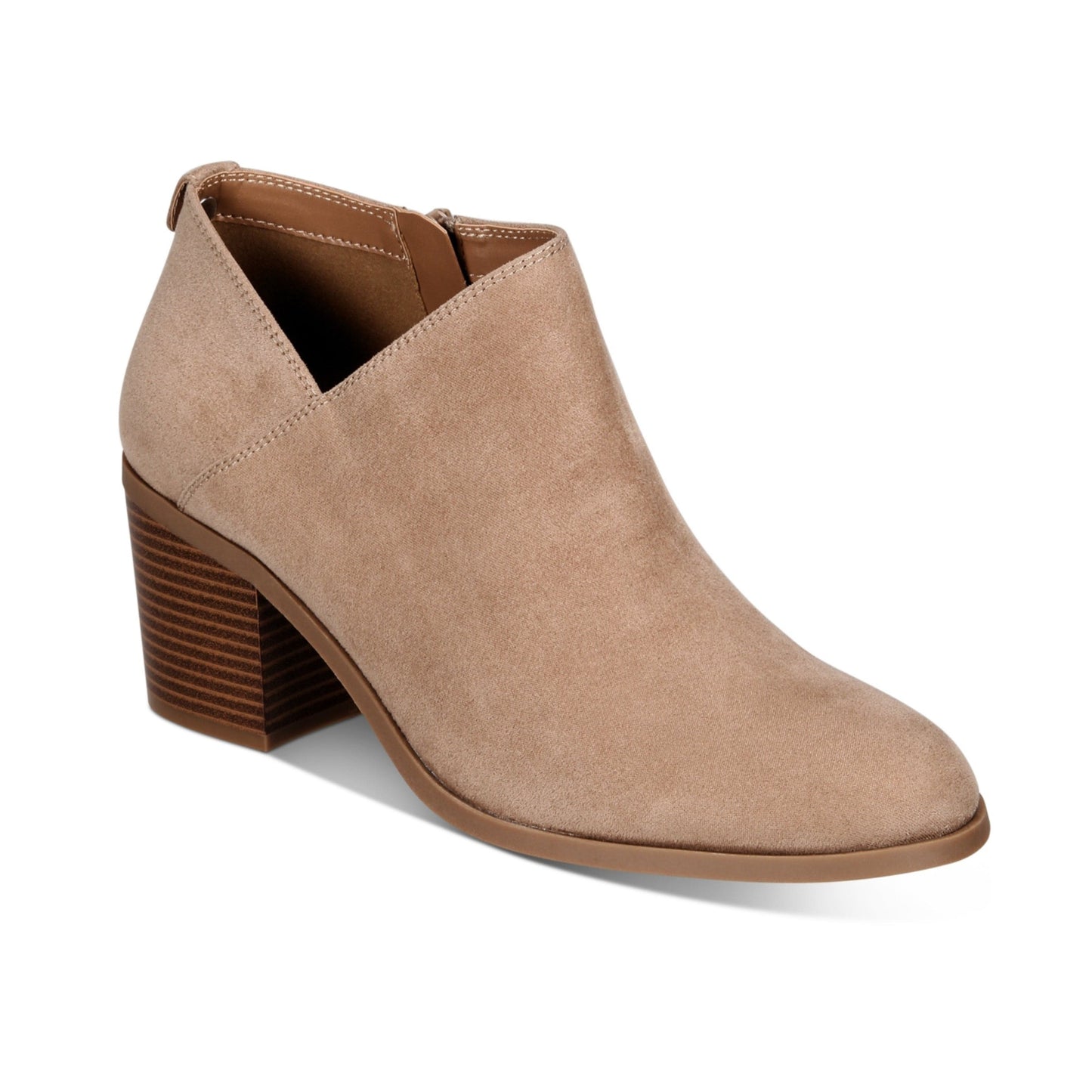 STYLE & CO. Womens Shoes 36.5 / Beige STYLE & CO. - Asymmetrical V-Notch Cutout boots