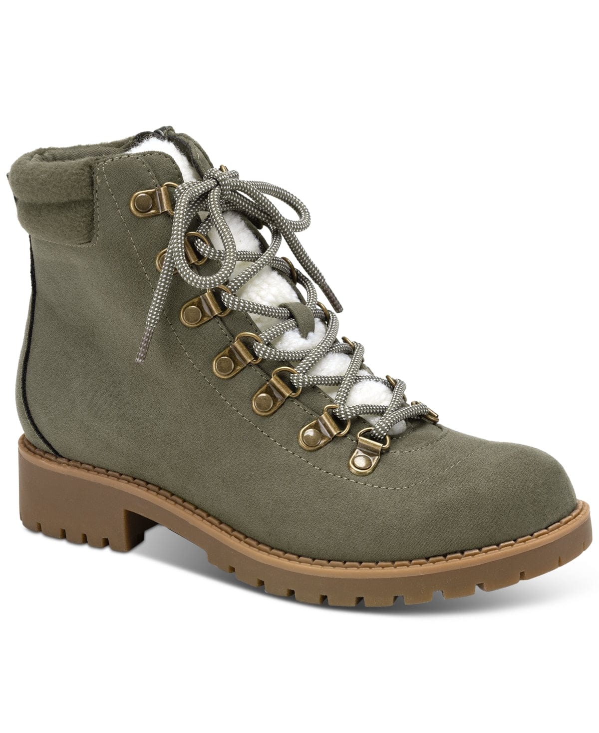 STYLE & CO Womens Shoes 36 / Green STYLE & CO - Lug Sole Maariah Round Toe Lace-up Booties