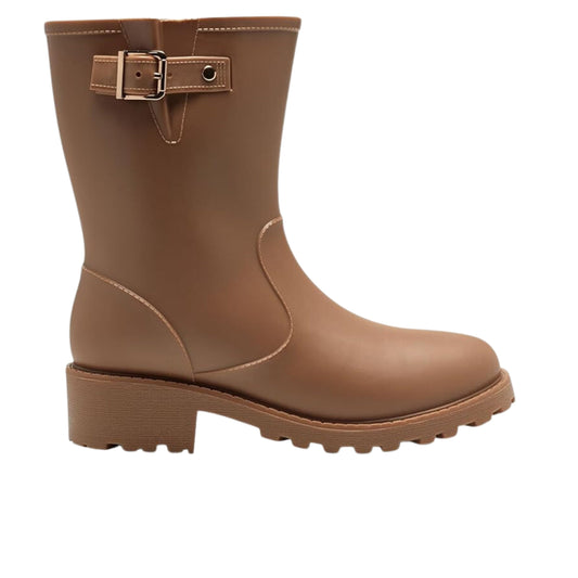 STYLE & CO Womens Shoes 41 / Brown STYLE & CO - Rubber Adjustable Rain Boots