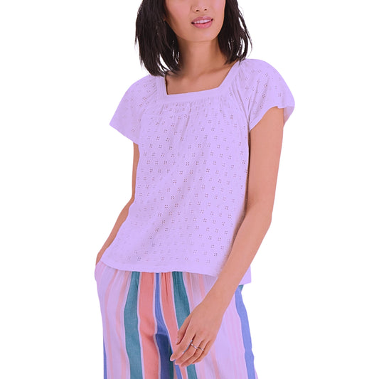 STYLE & CO. Womens Tops S / Purple STYLE & CO. - Cotton Square-Neck Top
