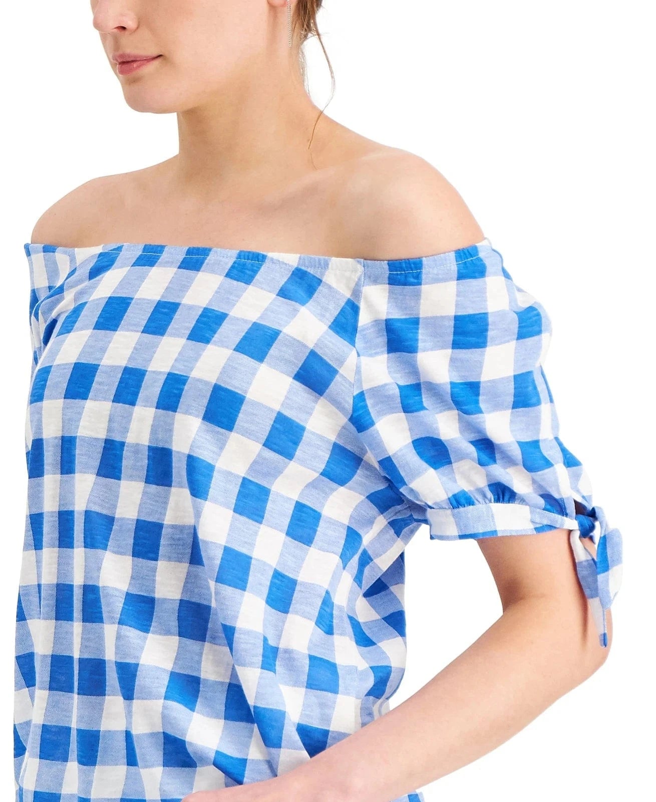STYLE & CO. Womens Tops S / Multi-Color STYLE & CO. - Off Shoulder Gingham Top