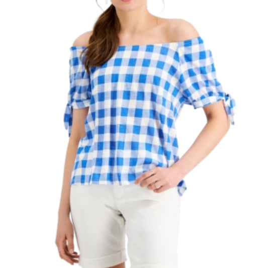 STYLE & CO. Womens Tops S / Multi-Color STYLE & CO. - Off Shoulder Gingham Top