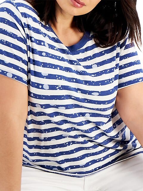 STYLE & CO. Womens Tops XS / Multi-Color STYLE & CO. - Printed-Stripe Top
