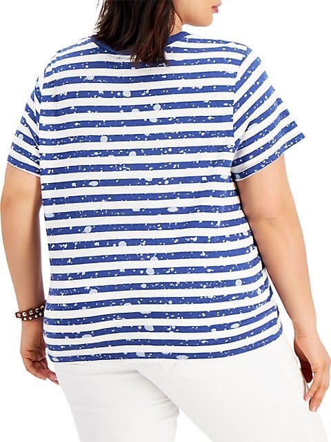 STYLE & CO. Womens Tops XS / Multi-Color STYLE & CO. - Printed-Stripe Top
