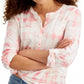 STYLE & CO. Womens Tops XS / Multi-Color STYLE & CO - Tie-Dyed Henley Blouse
