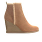 SUN+STONE Womens Shoes 36 / Brown SUN+STONE - Camillia F Faux Suede Ankle Wedge Boots