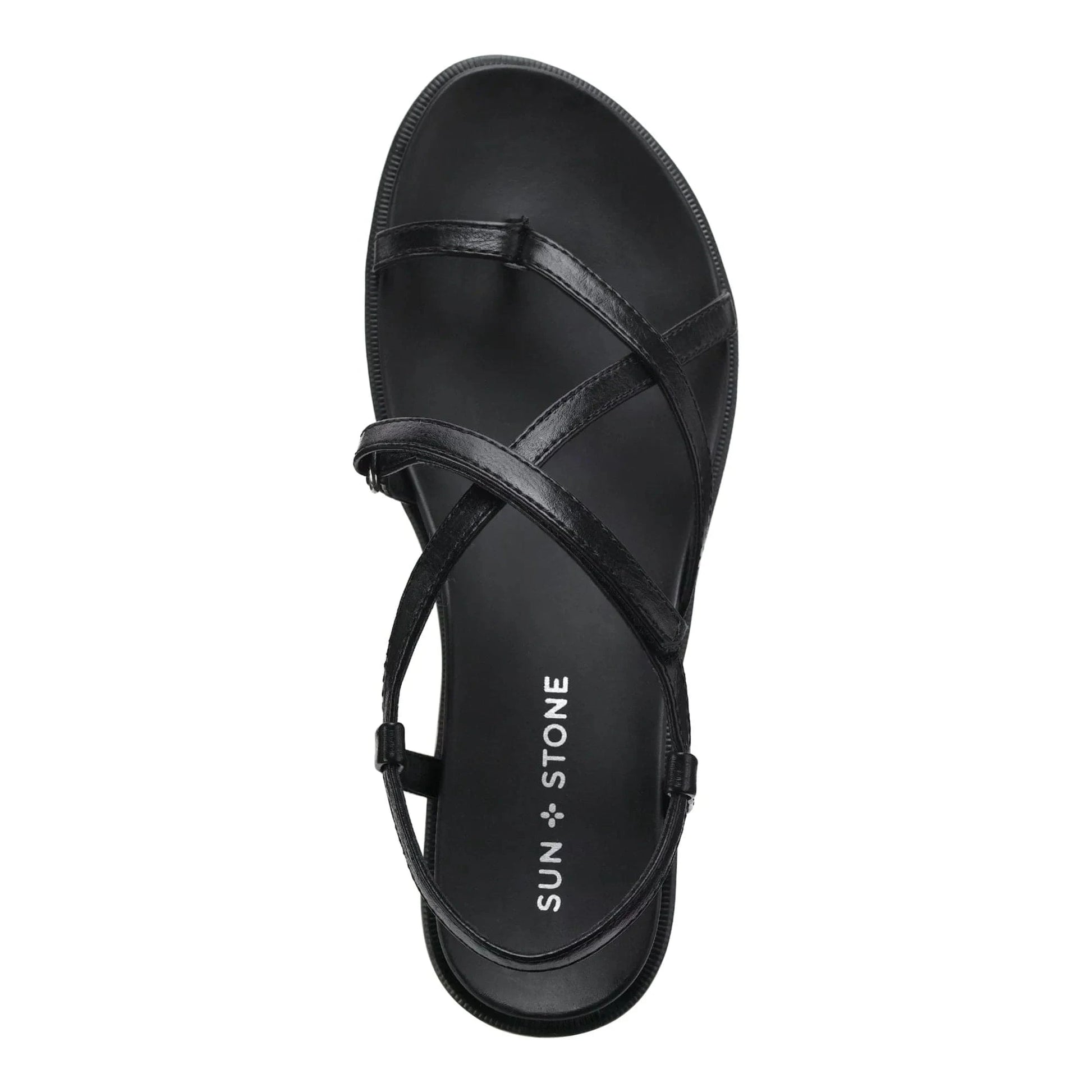 SUN+STONE Womens Shoes SUN+STONE - Faux Leather Toe-Post Slingback Sandals