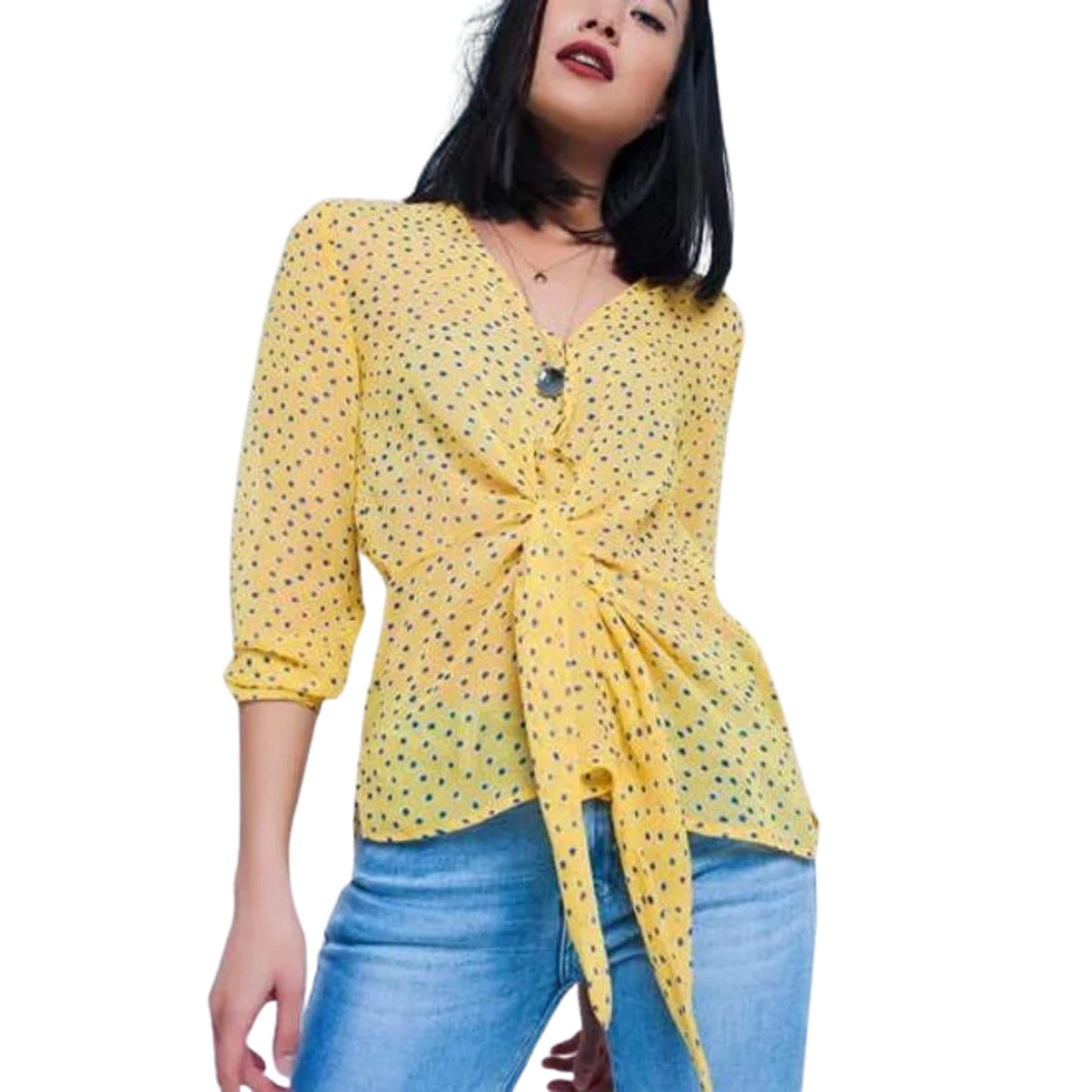 SWEEWE Womens Tops SWEEWE - Blouse in polka dot with tie