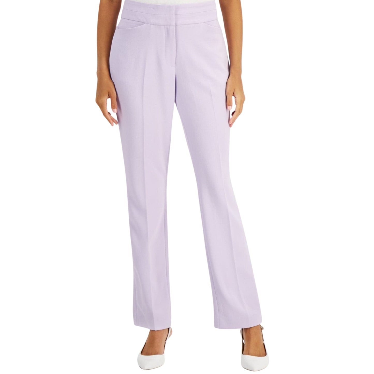 TAHARI Womens Bottoms M / Purple TAHARI - Mid-Rise Bootcut Pants