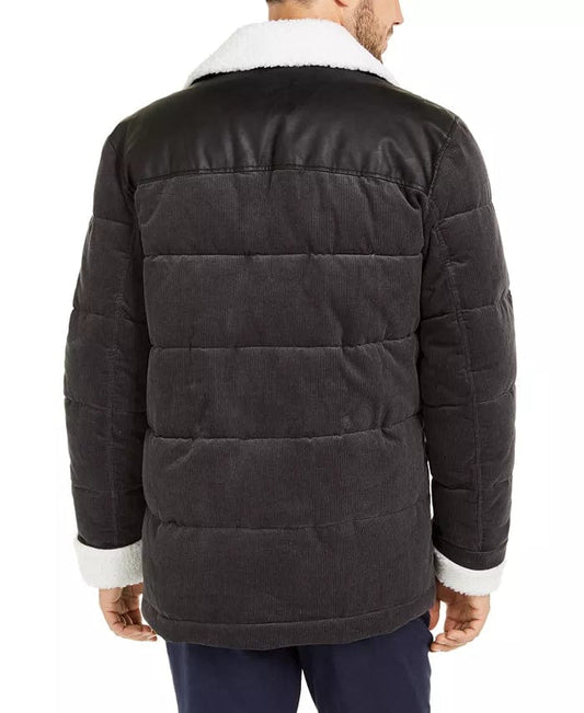 TASSO ELBA Mens Jackets M / Grey TASSO ELBA -  Corduroy Puffer Jacket