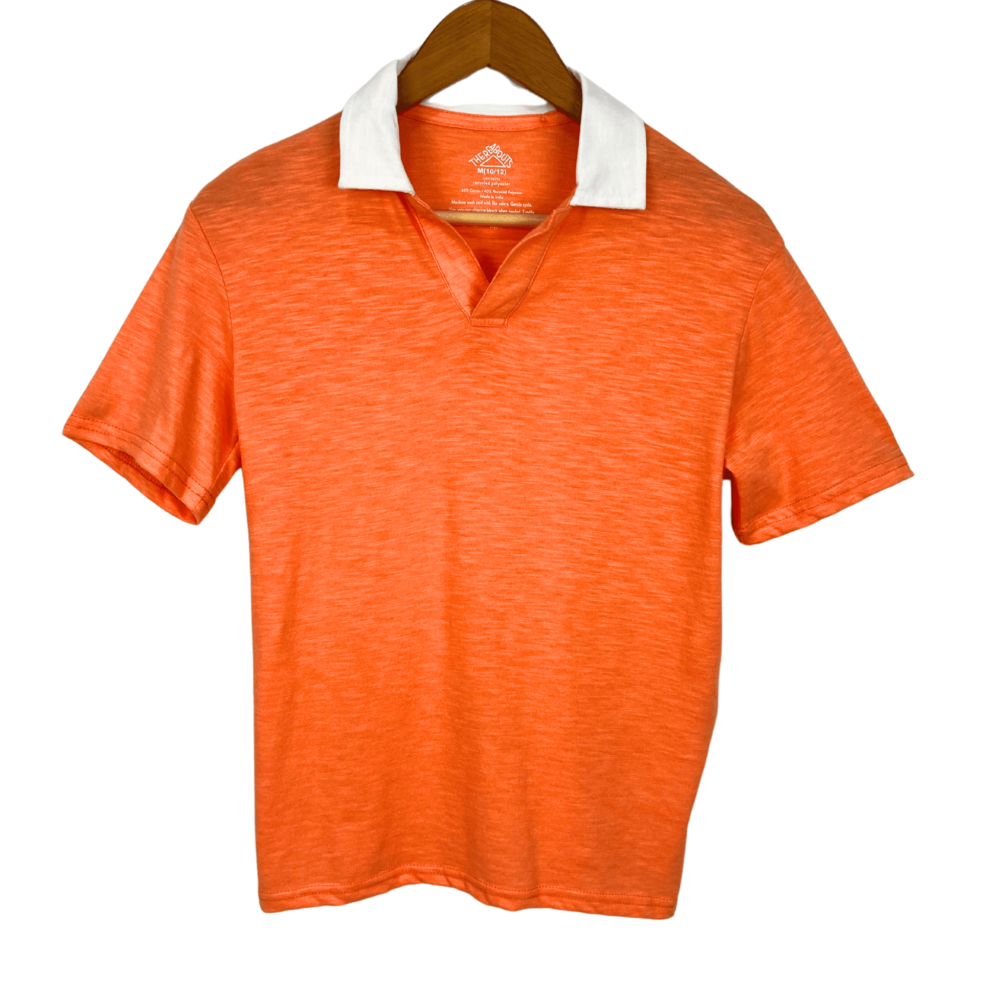 THEREABOUTS Boys Tops M / Orange THEREABOUTS - Solid v-neck cotton t-shirt