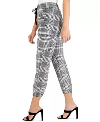 TINSEL Womens Bottoms L / Multi-Color TINSEL - Petite Plaid Utility Jogger Pants