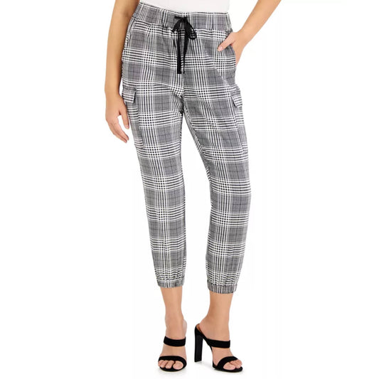 TINSEL Womens Bottoms L / Multi-Color TINSEL - Petite Plaid Utility Jogger Pants