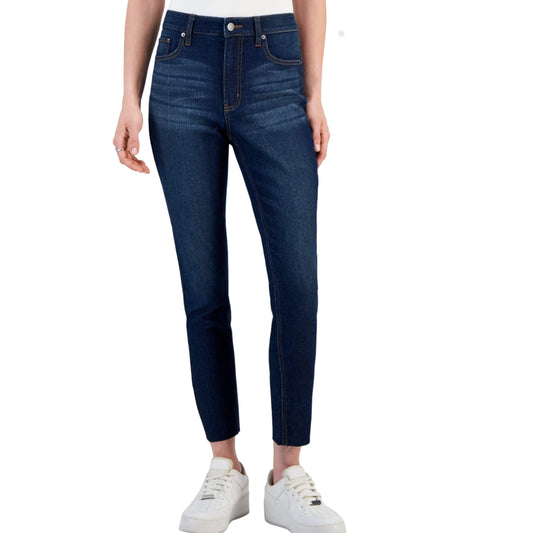 TINSELTOWN Womens Bottoms TINSELTOWN -  Cut-Hem Mid-Rise Skinny Denim Jeans