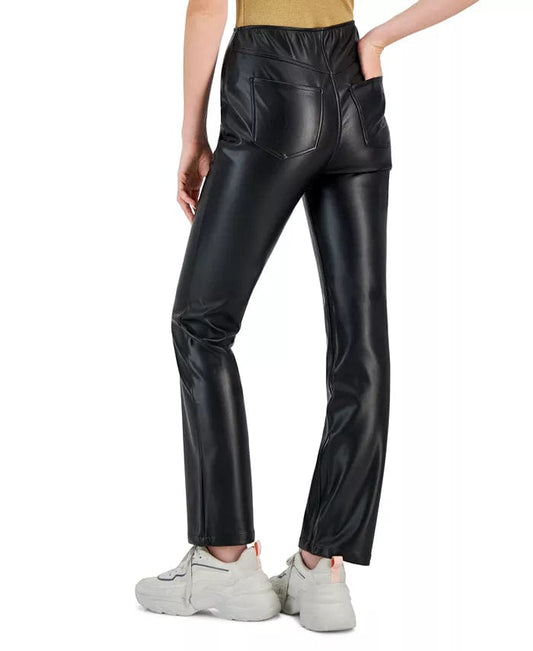 TINSELTOWN Womens Bottoms TINSELTOWN - Faux Leather High-Rise Pull-on Pants