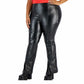 TINSELTOWN Womens Bottoms XXL / Black / 36-38 TINSELTOWN -  Plus Size Faux-Leather Slit-Cuff Flare-Leg Pants