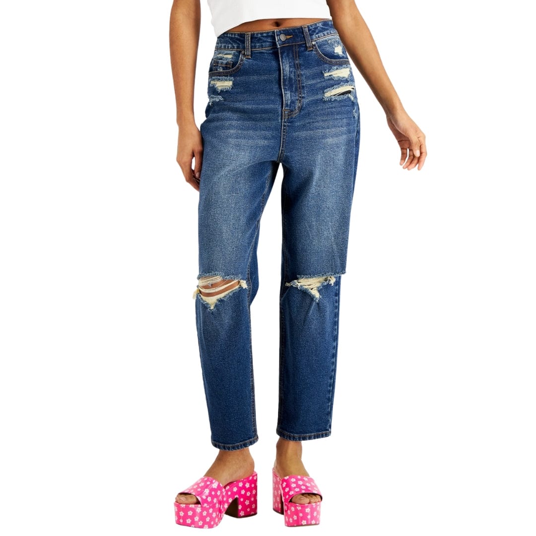 TINSELTOWN Womens Bottoms XS / Blue TINSELTOWN - Ripped Jeans