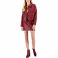 TINSELTOWN Womens Jackets S / Burgundy TINSELTOWN - Quilted Faux-Leather Cropped Jacket