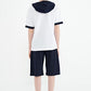 TOMMY LIFE Boys Set TOMMY LIFE -  KIDS - Kangaroo Pocket Hooded Oversize Shorts Set