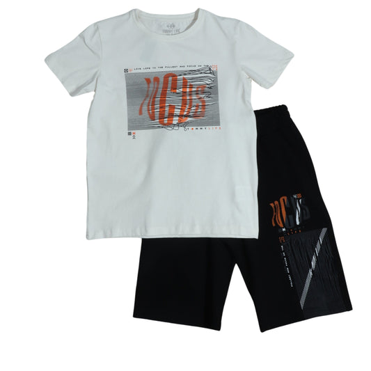 TOMMY LIFE Boys Set S / Multi-Color TOMMY LIFE - KIDS - Printed Short Sleeve Set