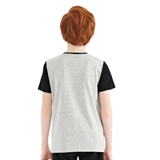 TOMMY LIFE Boys Tops TOMMY LIFE -  KIDS - Text Printed Color Blocked Standard Fit O Neck  T-Shirt
