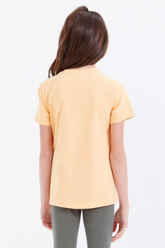 TOMMY LIFE Girls Tops TOMMY LIFE - kIDS - Basic Text Printed O Neck Comfortable Form T-Shirt
