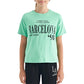TOMMY LIFE Girls Tops S / Green TOMMY LIFE - Off Shoulder Oversize Girl's T-shirt