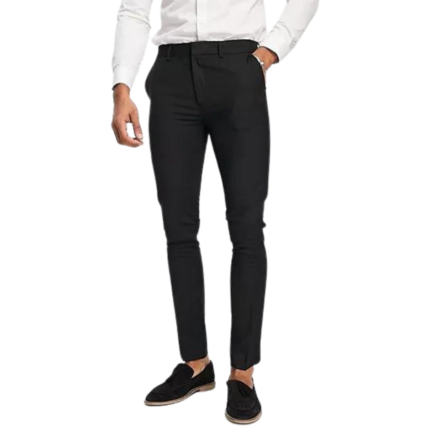 TOPMAN Mens Bottoms S / Black TOPMAN -Smart Super Skinny Trousers