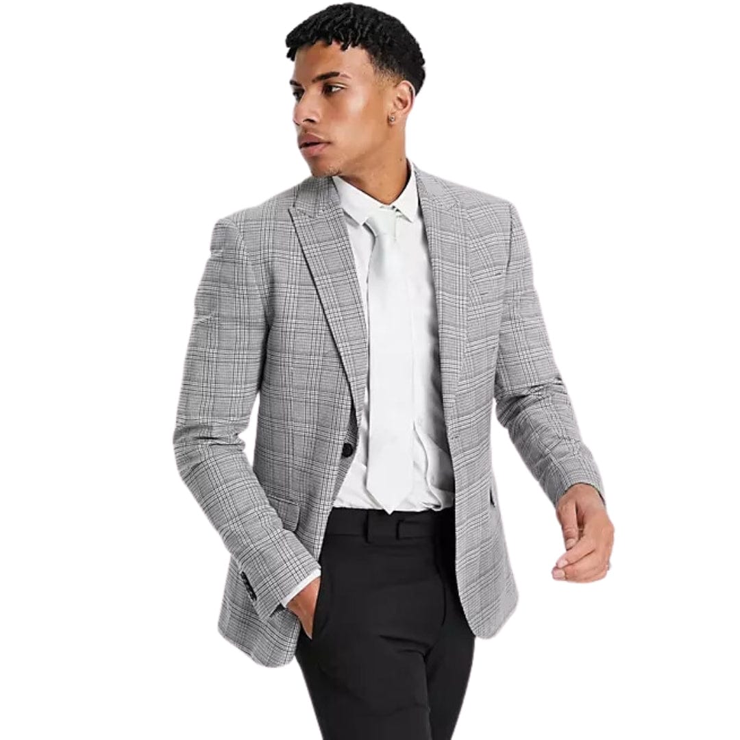 TOPMAN Mens Jackets M / Grey TOPMAN - Skinny Single Breasted Suit Jacket