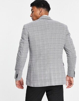 TOPMAN Mens Jackets M / Grey TOPMAN - Skinny Single Breasted Suit Jacket