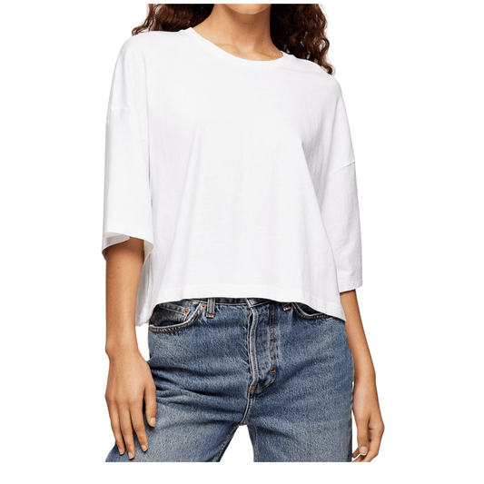 TOPSHOP Womens Tops XL / White TOPSHOP - Washed Boxy T-Shirt