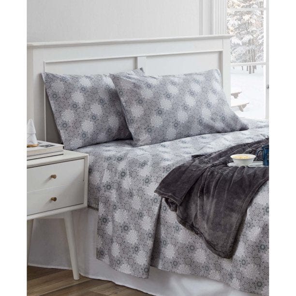 TRADITIONS Sheet Sets Twin / Grey TRADITIONS - Microfiber 3 Pieces Sheet Set With Plush Throw