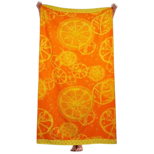 TRIDENT Towels Orange TRIDENT - Orange Printed Beach Towel