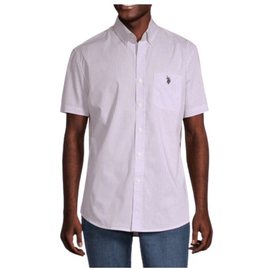 U.S. POLO ASSN. Mens Tops S / Multi-Color U.S. POLO ASSN - Classic Fit Short Sleeve Checked Button-Down Shirt