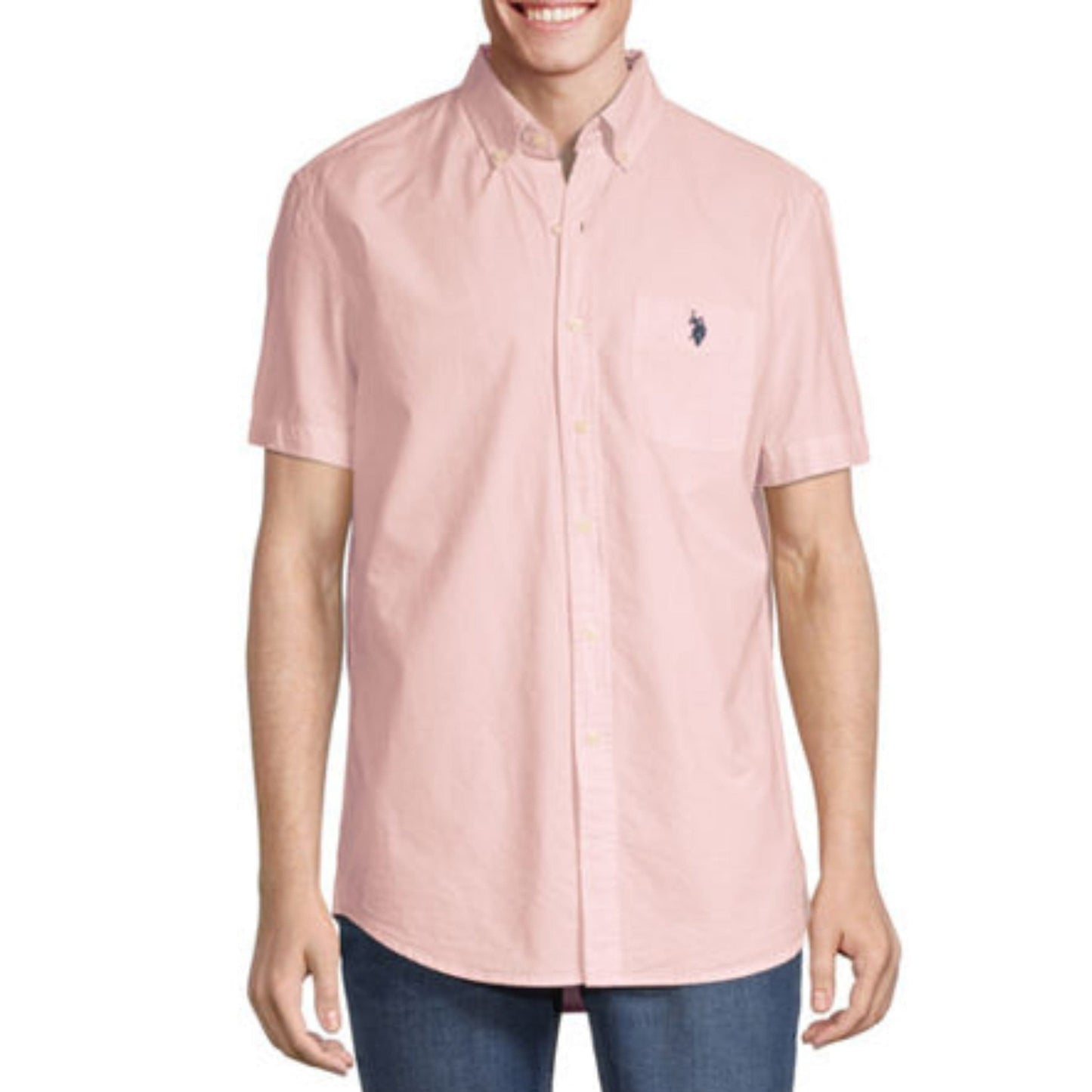 U.S. POLO ASSN. Mens Tops L / Multi-Color U.S. POLO ASSN. -Classic Fit Short Sleeve Geometric Button-Down Shirt